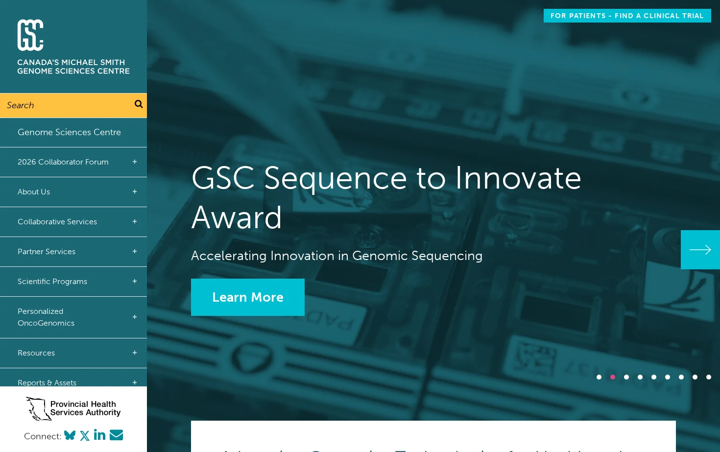 Genome Sciences Centre 页面快照